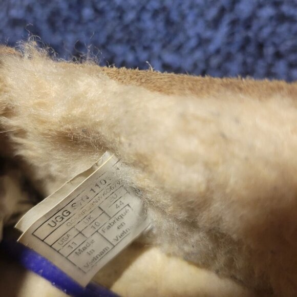 UGG Ascot Men's Size 11 US Chestnut Suede Slip On Sheepskin Lined Moc Toe Shoes - Picture 6 of 10